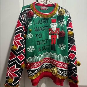 Spencer's Green and Red Santa Crewneck Sweater